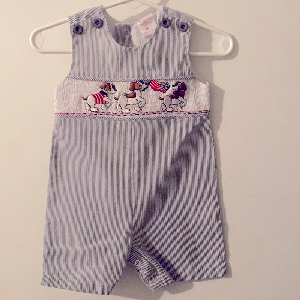 Baby Boy Patriotic Puppy Shortall